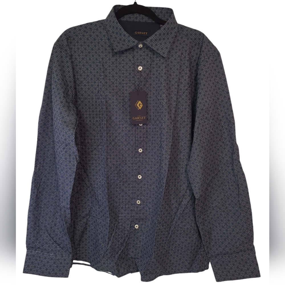 Studio Garnet Men's Button Down Dress Shirt Navy Size XX-Large 2321034 New